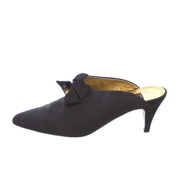 Fendi satin grosgrain mules with bow - Picture 1 of 5
